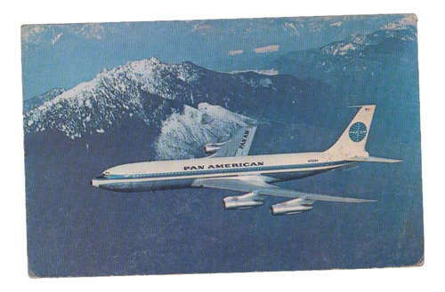 Postal Aerolineas Pan American Con Avion Boeing 707 Vintage 