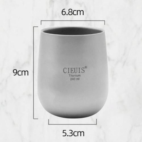 Taza De Titanio De Doble Pared De Gran Capacidad, Taza 240ml