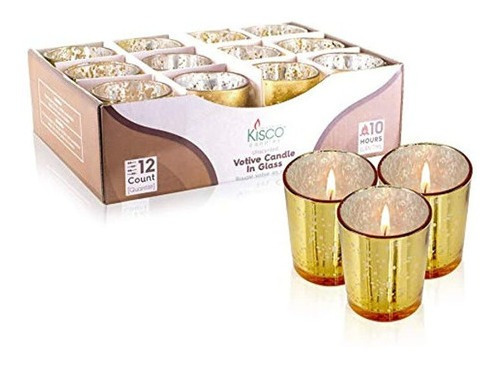 Velas De Kisco: Velas Votivas De 10 Horas Con Soportes Decor