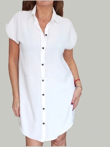 Imagen 6 de 9 de Vestido Camisero Poplin Elastizado Y Broderie