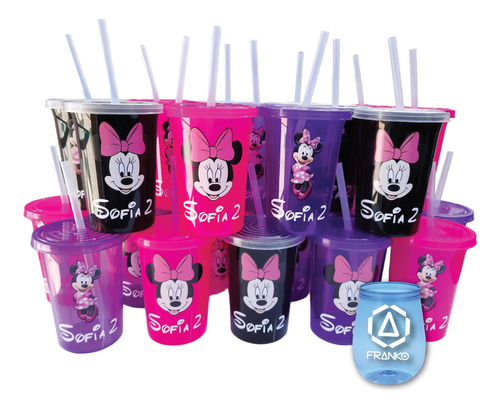 Vasos Decorados Minnie Mouse 50 Pzas Reusable