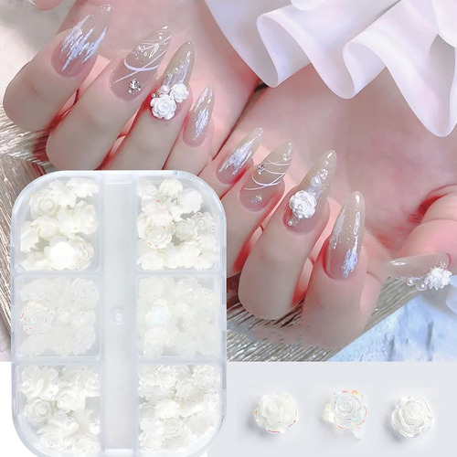 Uñas Flores, Uñas De Camelia En 3d Para Uñas Acrílicas, Mani