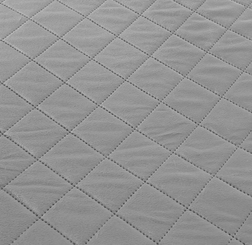 Imagen 5 de 7 de Colcha Microfibra Matrimonial Velvet Gris 2 Fundas Decorativ