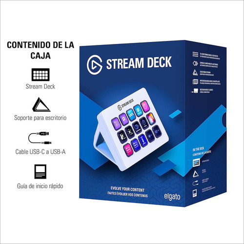 Teclado Elgato Stream Deck Mk2 15 Botones Programables White