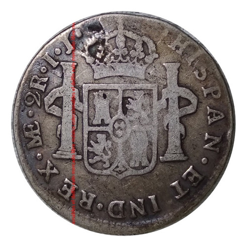 2 Reales 1793 Mexico Colonia Española Carlos Iv Plata