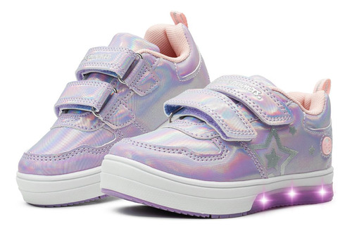 Tenis Luces Niña Bubble Gummers Sowi Moda Color Lila 15-21