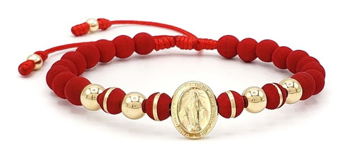 Pulsera Virgen Milagrosa Neopreno Oro Laminado 18k Iconic