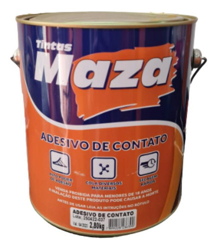 Adesivo De Contato Cola Madeira Couro Espuma Pvc Maza 2,8kg