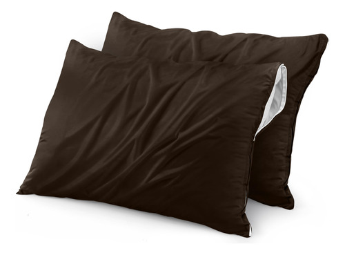 Fundas Protectoras Para Almohada Cafe Con Cierre 50 X 96 Cm