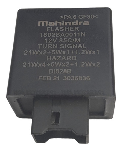 Relay Intermitente Mahindra Pick Up/scorpio 2.2/2.5/2.6