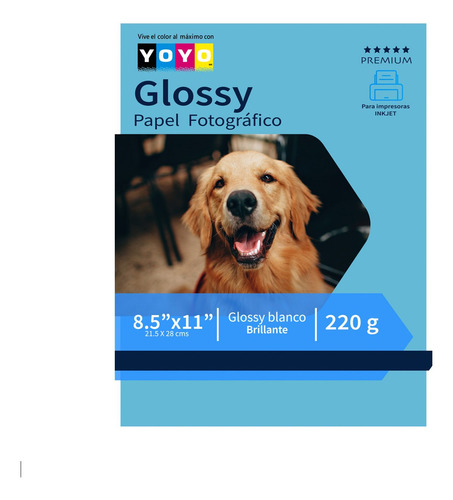 Papel Fotográfico Glossy Premium Carta 220gr 60 Hojas 8.5*11