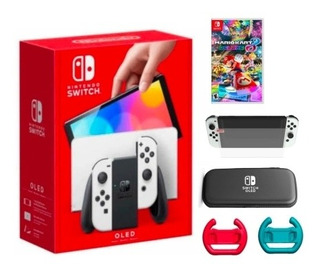 Nintendo Switch Oled + Mario Kart + Timón + Estuche + Vidrio