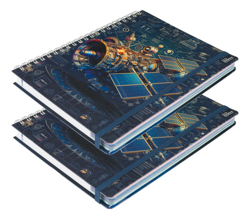 Cuaderno Profesional Universitario Printaform Espacial 2 Pzs Color Telescopio Cuadro Chico