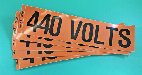 Pack Of 5 Ziptape Vm-440-a Vintage 440 Volts Stickers Or Eeo