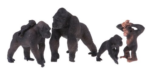 4 Piezas Simulación Gorila Familia Figura Juguete Animal 