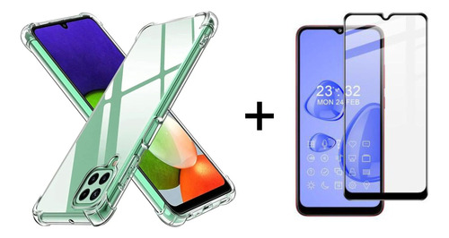Capa Impacto + Pelicula Gel 5d Compatível Para Galaxy A22