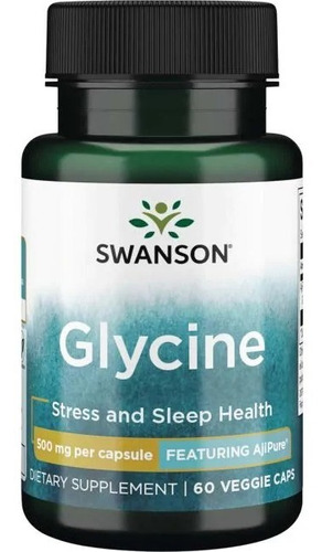 Glicina - Con Ajipure 500 Mg 60 Capsulas Vegetales Swanson 