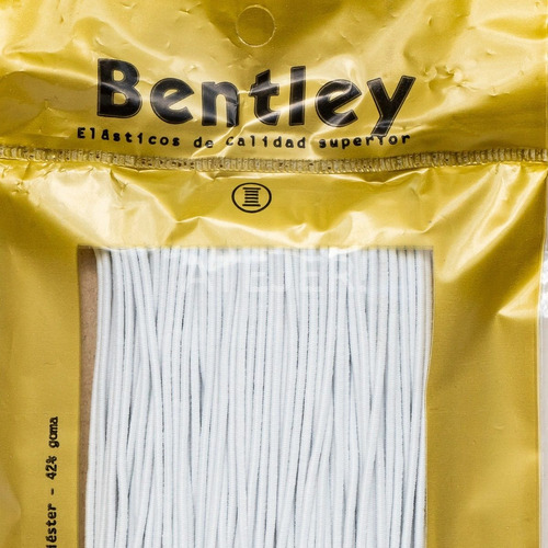 Imagen 3 de 8 de Elástico Redondo Bentley Art 84 De 2mm X 50 Metros Blanco