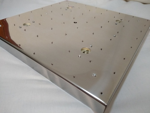 Base De Aço Inox 40cm 64 Furos Montagem Lustres
