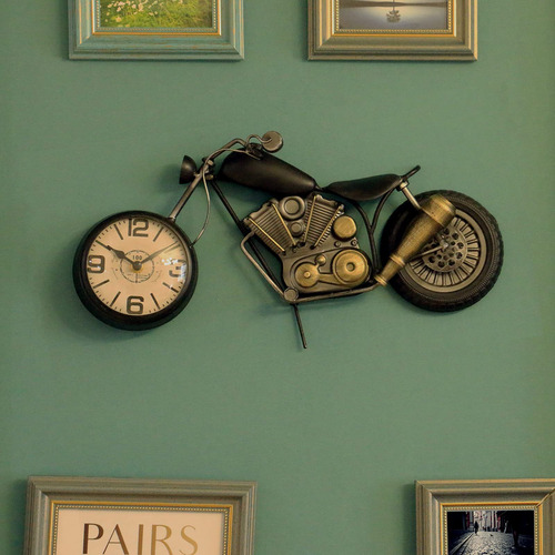 Reloj De Mesa Aorotoe, Diseño Vintage De Motocicleta, Metal