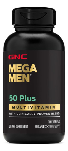 Suplemento Multivitamínico Gnc Mega Men 50 Plus 60 Comprimid