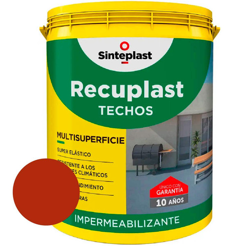 Sinteplast Recuplast Techos Impermeabilizante 20lt Color Teja