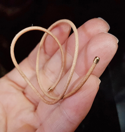 Imagem 7 de 7 de Pedras - Pulseira 1v Couro 1,5mm Ponteiras Ouro Cód148p19