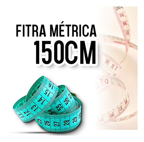 Imagem 3 de 7 de Fita Metrica Embalagem Plastica 150 Cm Cor:verde