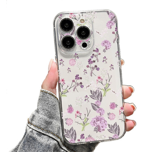 Funda Blanda Transparente De Jacinto Violeta Para Teléfono Con Funciones A Prueba De Golpes, Compatible Con Apple, Compatible Con Samsung