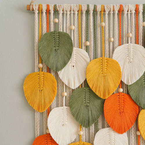 Tapiz De Borlas Bohemio, Macrame Decoracion Pared