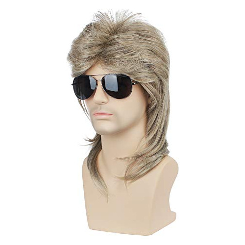 Retro 70s 80s Mullet Wig Metal Rocker Dispo Wig Resiste...