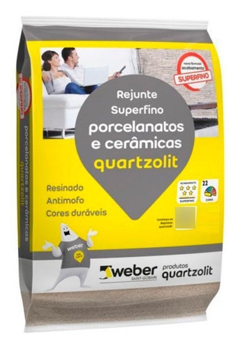 Rejunte Porcelanatos E Cerâmicas 1kg Quartzolit - Cortiça