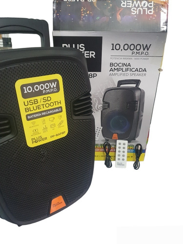 Imagen 1 de 3 de Corneta Portatil Amplificada 10000w 8 Led Multicolor