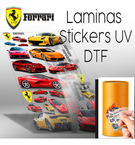 Stickers Uv Dtf Ferrari Carros