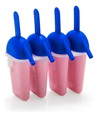 Molde Para Paletas De Hielo Reutilizable 4 Espacios 3 Piezas