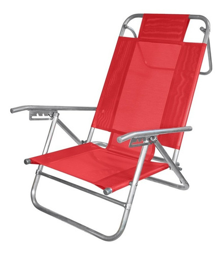 Reposera Baja Playa Playera Camping 5 Posiciones Aluminio