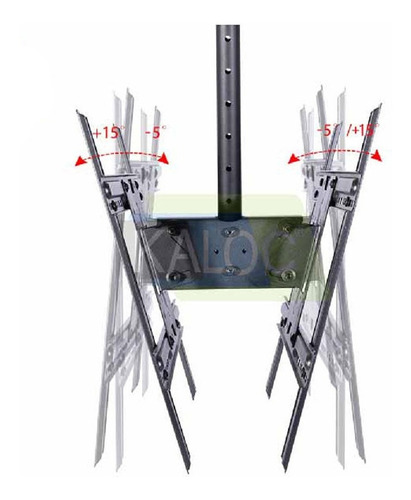 Soporte Techo Kaloc Doble Tv Lcd Led 32'' A 55'' Inc 15º