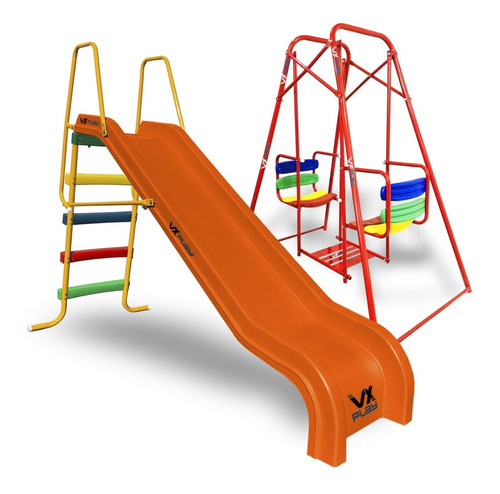 Combo Infantil Hamaca + Tobogan 4 Escalones Pvc