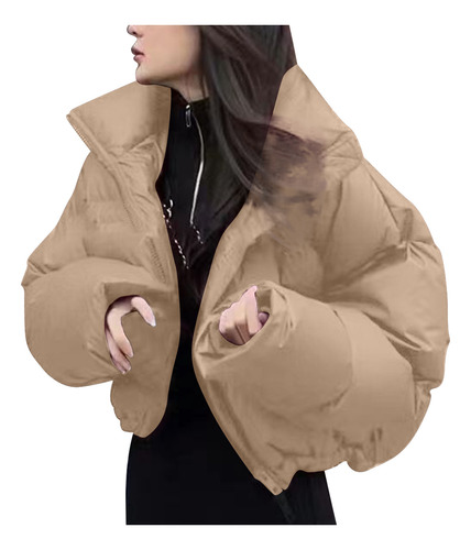 Chaqueta A La Moda Para Mujer Con Bolsillo Con Cremallera, Abrigo Largo De Invierno