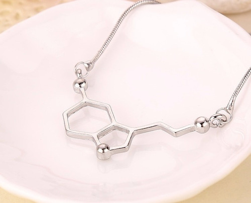 Serotonina Felicidad Regalo Amor  Collar Quimica Moleculas