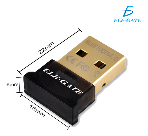 Mini Adaptador Bluetooth 4.0 A Usb 3.0 Pc Laptop Computadora Color Negro Ele-Gate