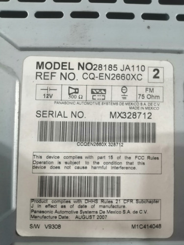 Autoestéreo Bose Original Altima Coupe Modelo 2008 6 Discos (Usado)