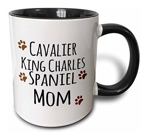 Taza 3drose Spaniel Cavalier, 1 Unidad, Negra.