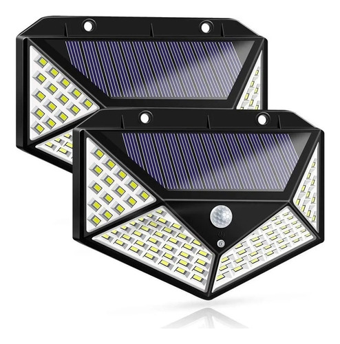 Paquete De 2 Lámparas Solares Al Aire Libre 100 Led Luces S