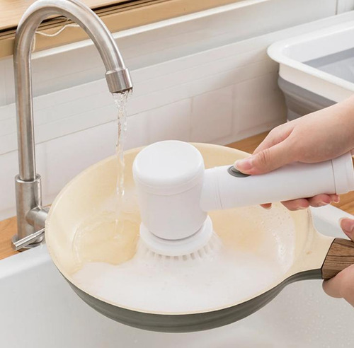 Escova De Limpeza Giratória Lava Tudo Com Detergente