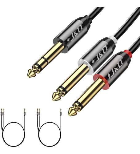 2 Cables Audio Trs 1/4  A 2 Ts 1/4  M/m | Negro / 2,7m