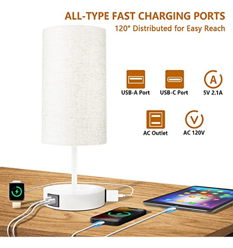 Lámpara De Mesa Hibay 17.75 Con Control Táctil, Regulable