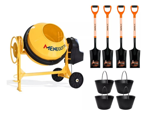 Hormigonera Menegotti Vuelco Amarilla 400l 2hp