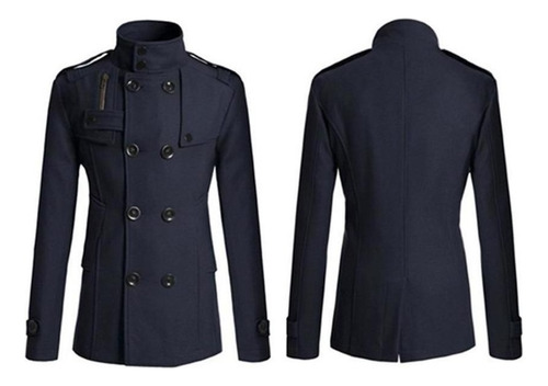 Chaqueta Con Doble Botonadura Para Hombre, Abrigo De Invier