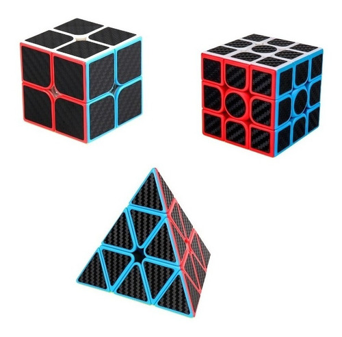3pzs Cubos Fibra De Carbono De 2x2 3x3 Pyramix
